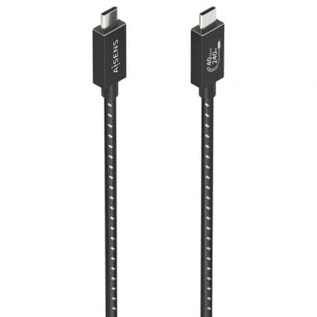 Aisens A156-0866 Cabo USB4 GEN3X2 Tipo-C Macho para Tipo-C Macho 40Gbps 8K@60Hz 5A/240W E-MARK 0.5m