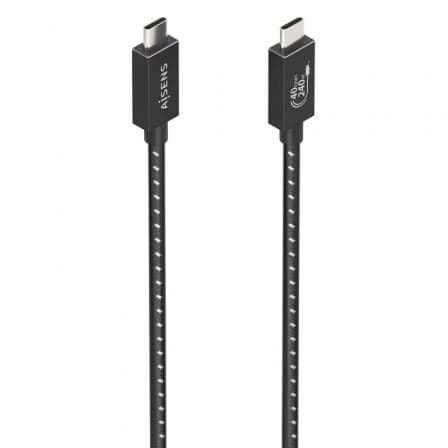 Aisens A156-0867 Cabo USB4 Gen3x2 40Gbps 8K60Hz 5A/240W E-MARK Tipo-C Macho para Tipo-C Macho 1m