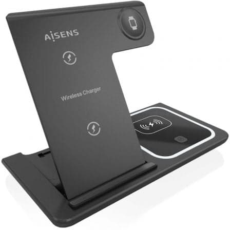 AISENS Carregador Wireless USB-C 3-em-1 15W Preto/Branco