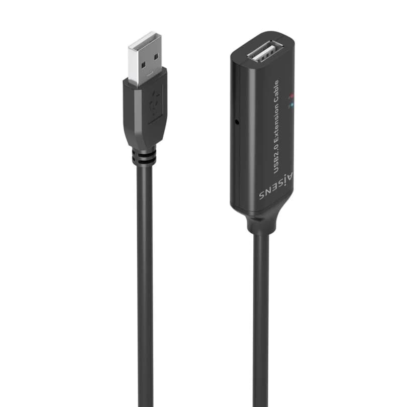 Aisens A101-0019 Cabo de Extensão USB 2.0 com Amplificador A/M - A/F Preto 10m