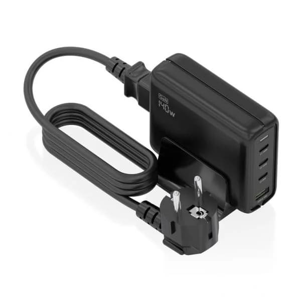Aisens ASCH-140W4P056-BK Carregador de Mesa 140W GaN 3xUSB-C 1xUSB-A Preto