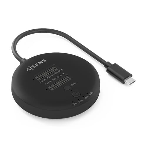 Aisens Docking Station M.2 NVMe USB 3.2 Gen2x2/Gen2 Tipo-C com Função Clone ASDS-2M2N05-BK