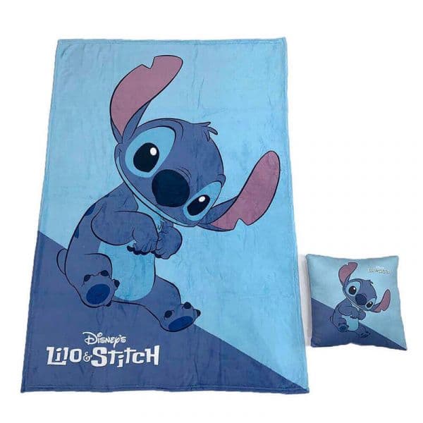 Disney Conjunto Manta Polar e Almofada Stitch Multicolor 100x140cm