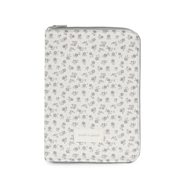 Pasito a Pasito Porta Documentos Little Bloom Flowers Grey