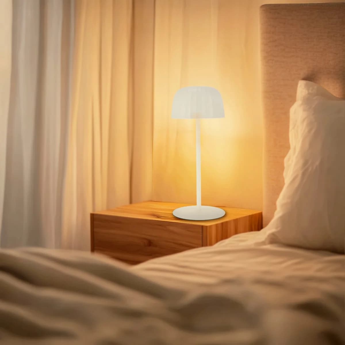 Candeeiro de mesa led White Gonza 3000K