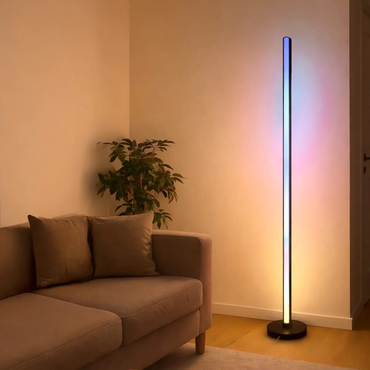 Candeeiro de chão controle remoto + botão, cores mágicas RGB IC