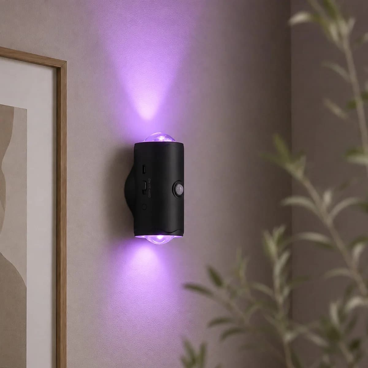 Aplique LED Black com sensor Colours RGB sem fios