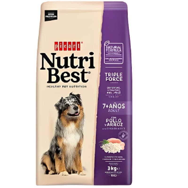 Picart Nutribest Premium Adult 7+ Chicken & Rice 15Kg