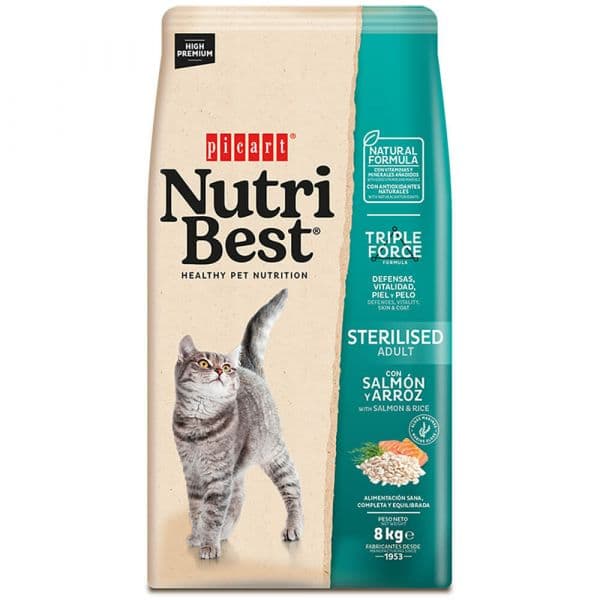 Picart Nutribest Adult Sterilized Salmon & Rice Cat 8Kg