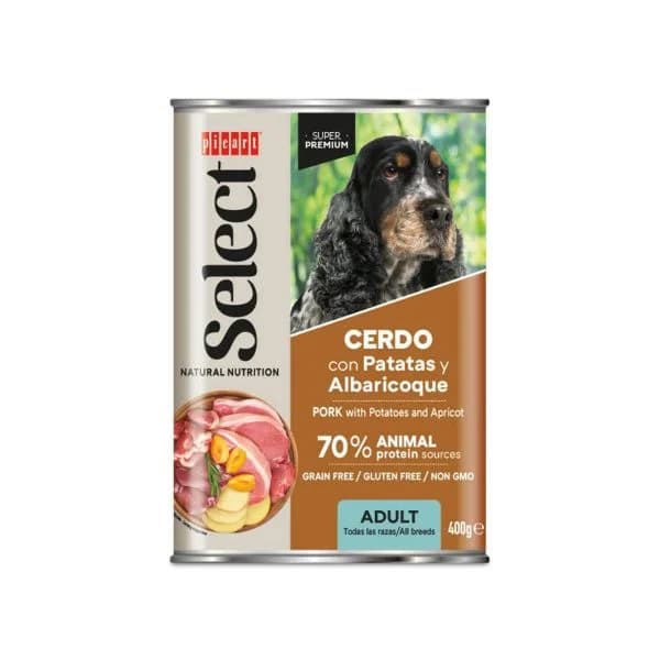 Ração Húmida Picart Select Patê Cão Adulto Porco, Batata e Damasco 400g