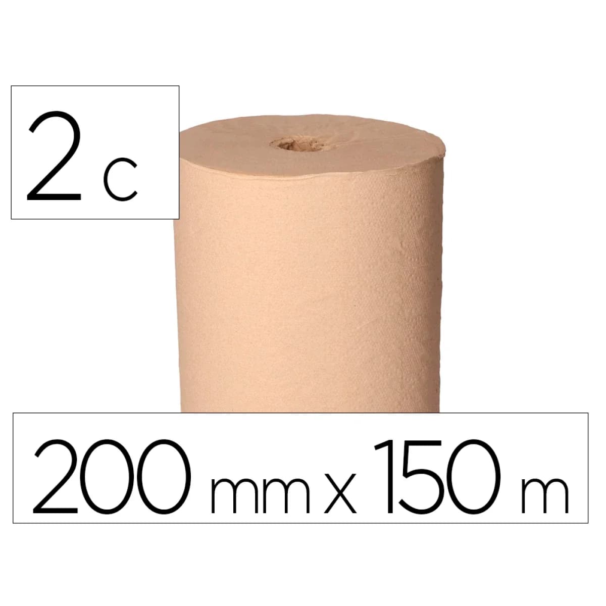 Papel secamanos bunzl greensource nature 2 capas celulosa reciclada kraft 200 mm x 150 mt paquete de 6