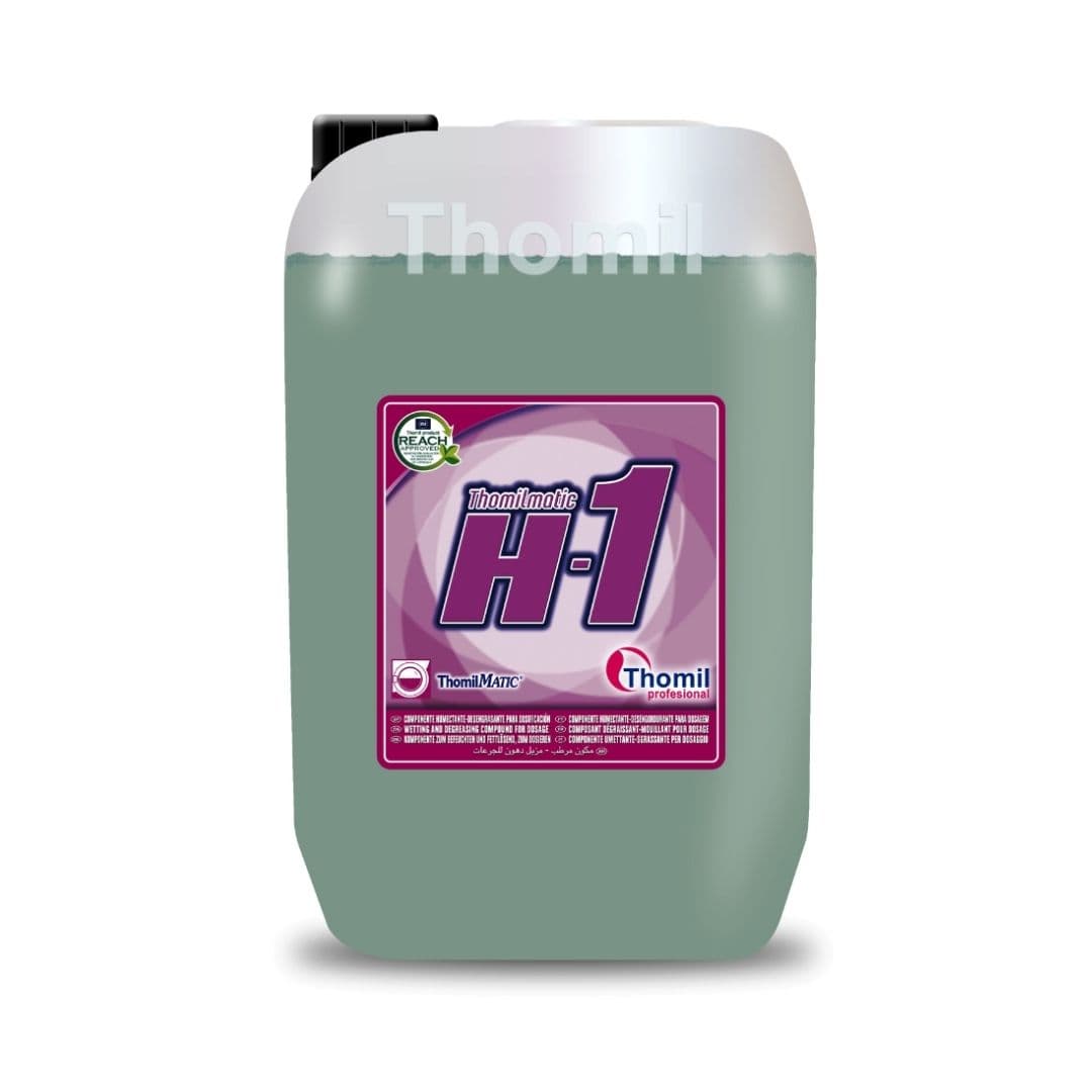 Thomil Matic H-1 – Detergente Hidratante e Desengordurante para Lavandaria Profissional 20kg