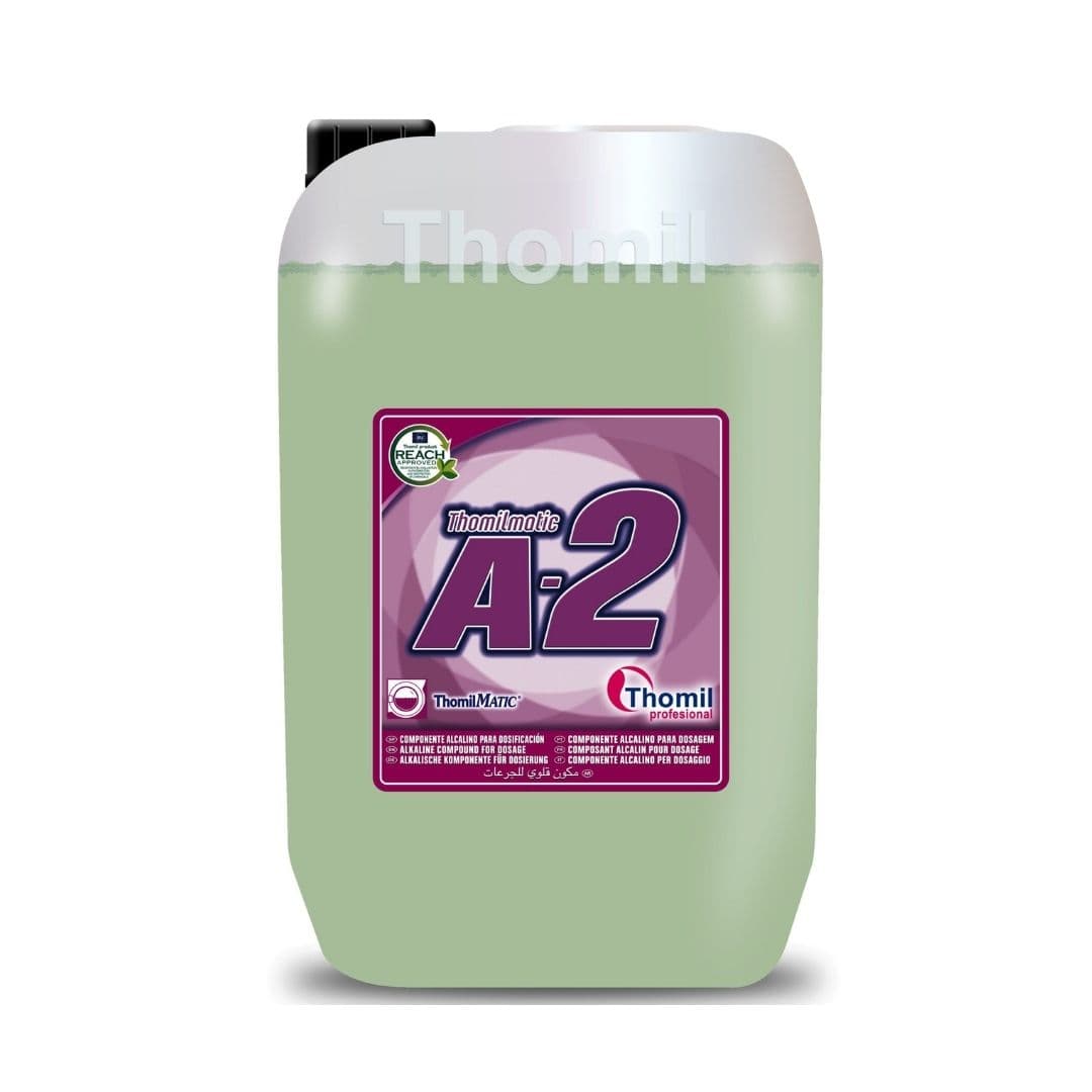 Thomil Matic A-2 – Detergente Alcalino Concentrado para Lavandaria com Dosagem Automática 25kg
