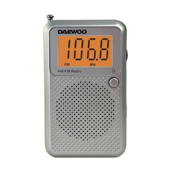 Daewoo Rádio Portátil DW1115 AM/FM Visor Digital Cinza/Prata