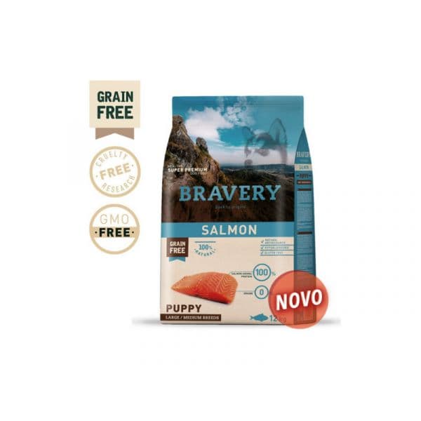 Bravery Puppy Grain Free Medium-Large Salmon 12Kg