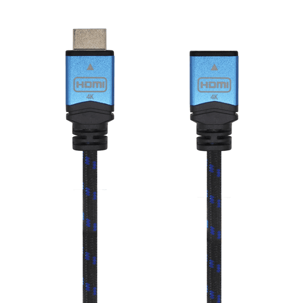 Cable Alargador HDMI Aisens A120-0454 / HDMI Macho - HDMI Hembra / 3m / Preto e Azul
