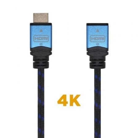 Cable Alargador HDMI Aisens A120-0454 / HDMI Macho - HDMI Hembra / 3m / Preto e Azul