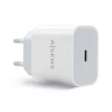 Cargador de Parede AISENS A110-0537 / 1xUSB Tipo-C / 20W / Preto