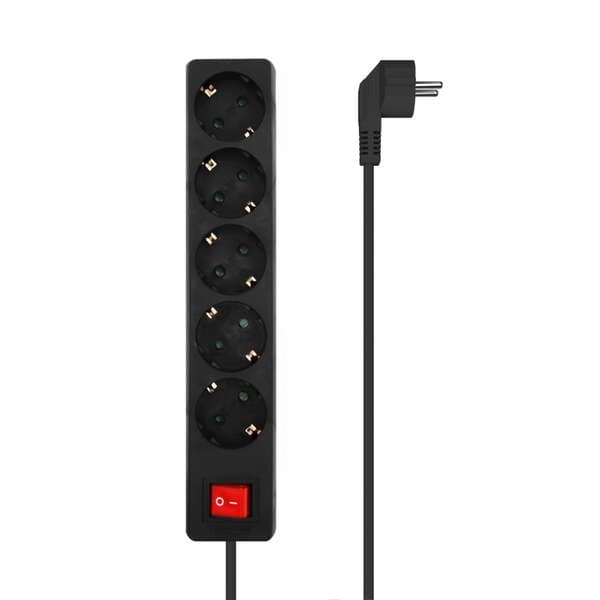 Aisens Extensão Quintupla Preto C/ Interruptor (1,4 Mts) - A154-0652