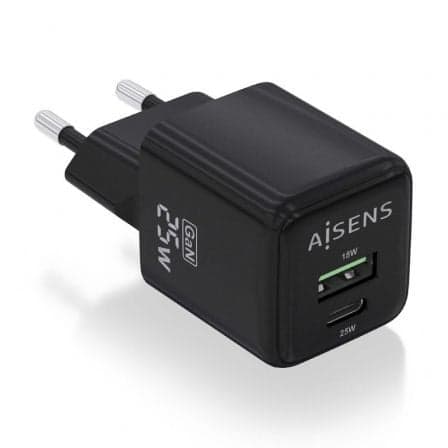 Aisens ASCH-25W2P015-BK Carregador GaN 25W Preto