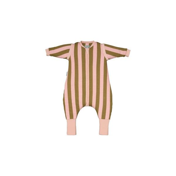 Molis&Co Fato de Dormir com Mangas e Meias TOG 2.5 Khaki & Rose Stripes 80-90cm
