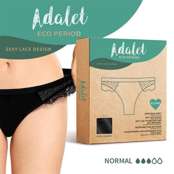 Adalet Eco Period Flora Cuecas Menstruais Normal Tamanho S