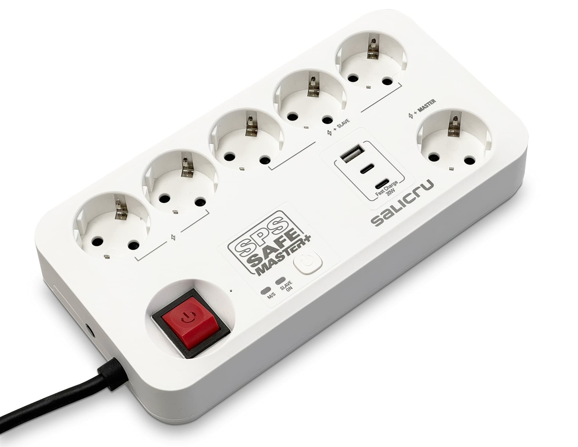 UPS Salicru SPS SAFE MASTER+ Branco 6 Tomadas CA 230V 1.4m 3 USB