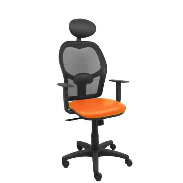 PYC Cadeira de Escritório com Apoio p/ a Cabeça B10CRNC Laranja - S5703948