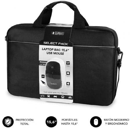Subblim Select Pack Mala para Portátil até 15.6" Black + Rato Wireless