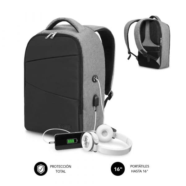 Subblim Mochila Secure V2 AP c/USB 15.6" Cinza (SUBBP-3SA1100)