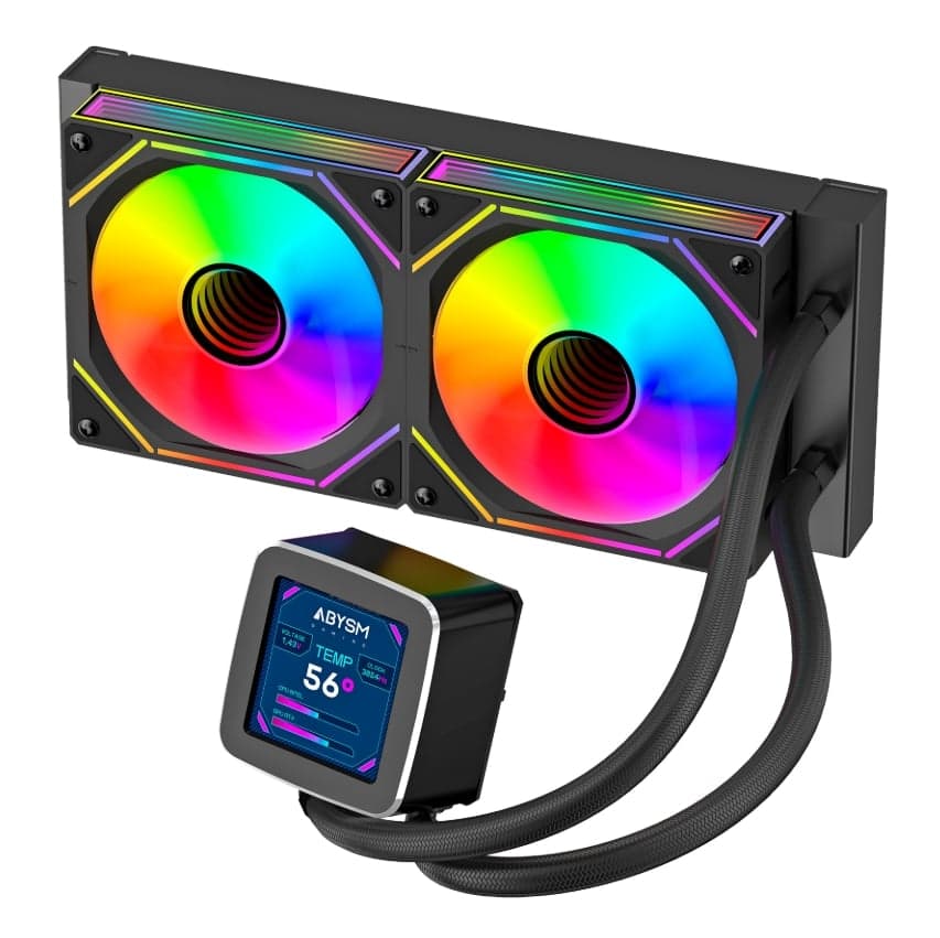 Abysm Gaming Oceanic 240 Black Kit de Refrigeração Líquida ARGB com LCD 2.8
