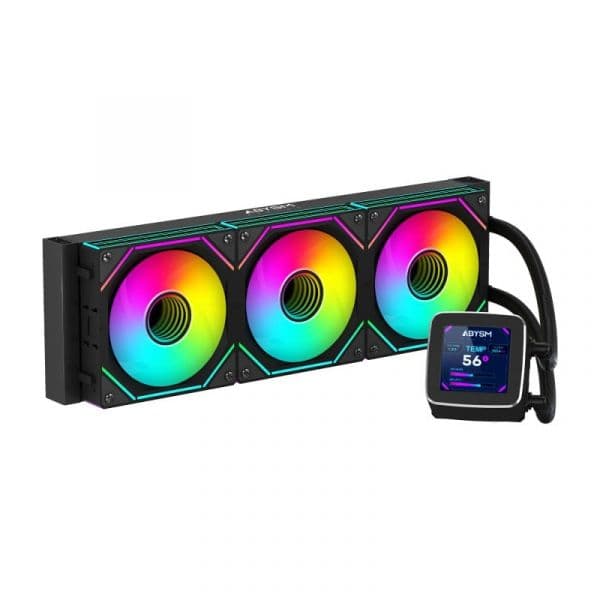 ABYSM Cooler CPU Oceanic 360 LCD ARGB Liquid Branco Preto