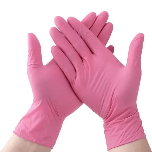 Santex Luva Rosa de Nitrilo sem Pó Tam M 100 Unidades