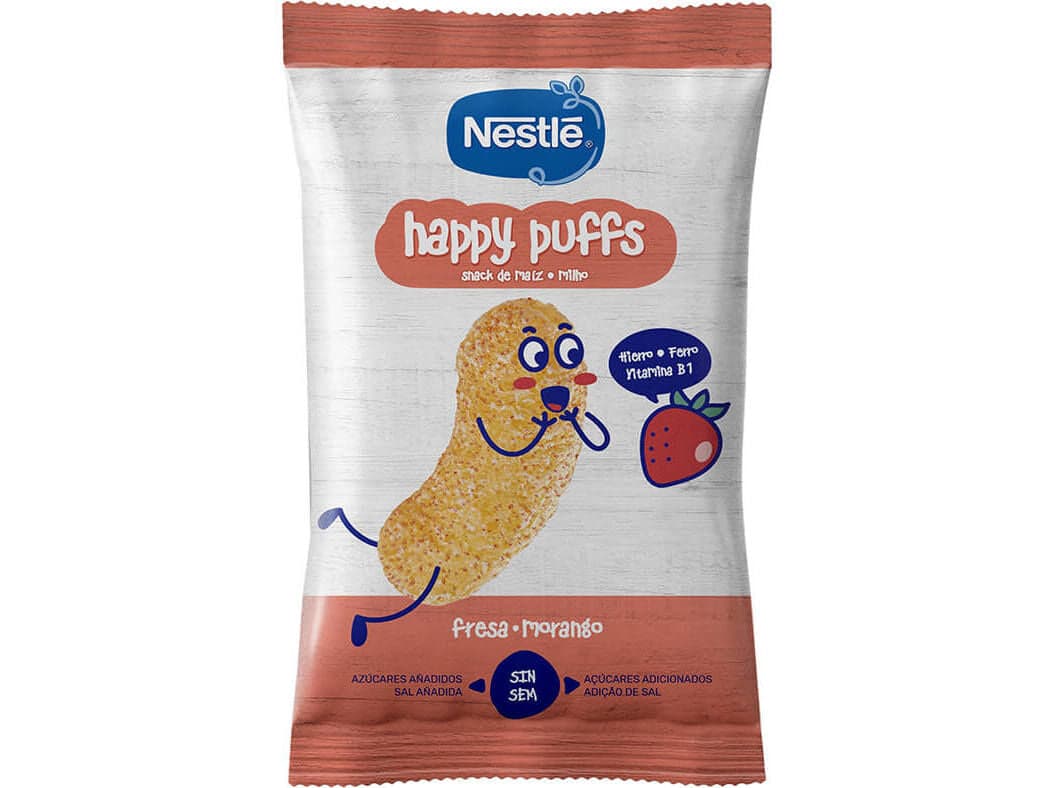 Nestlé Happy Puffs Morango 12M+ 28g