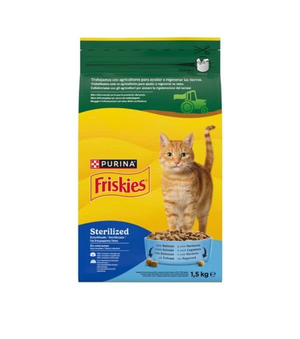Friskies Esterilizado Salmão e Legumes 1,5kg Ração para Gato - Campet