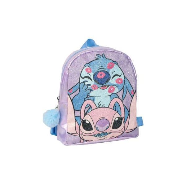 Disney Mochila Pequena Escolar Brilhante Stitch Angel 23cm