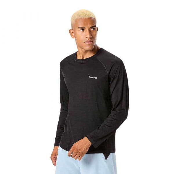 Nnormal de Manga Comprida Merino Long Sleeve T-shirt n2cmml1-001 XL Preto