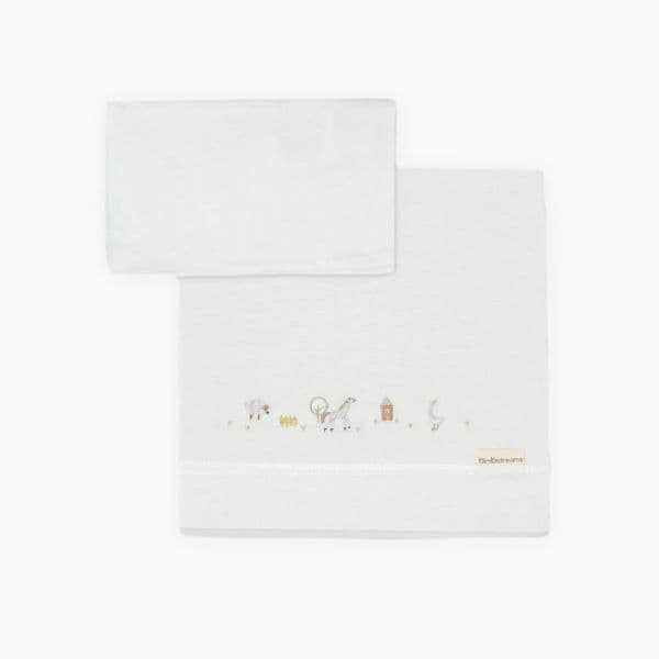 Pirulos Lençóis Punto Farm Branco/lino 120x60