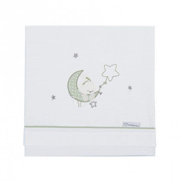 Bimbi Dreams Lençol de Berço de Flanela 60x120 Luna Verde