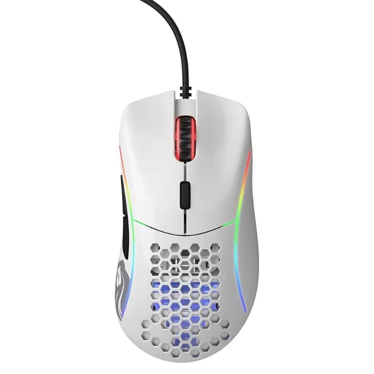 Rato Óptico Glorious PC Gaming Race Model D Glossy 12000DPI Branco