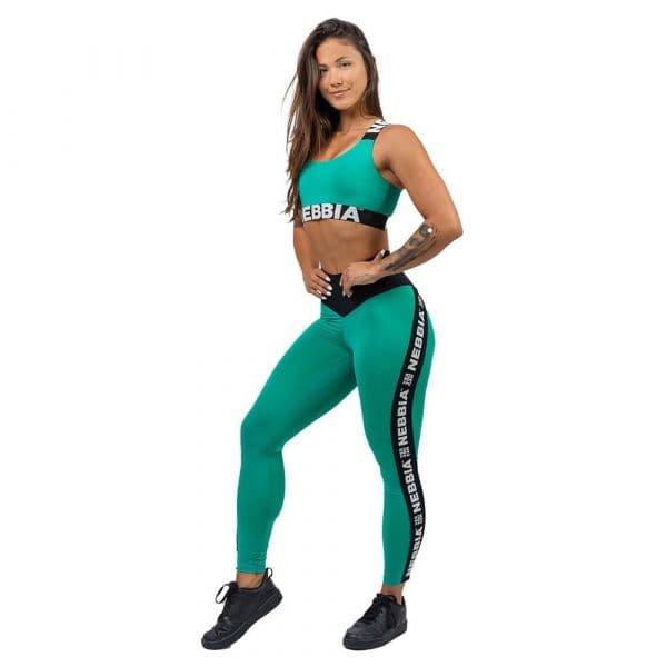 Nebbia Side Stripe Iconic Leggings High Waist Verde XS Mulher