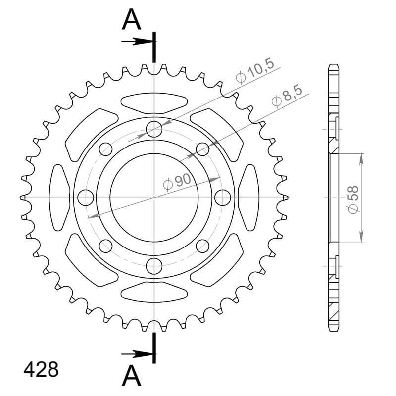 Supersprox Roda Dentada Traseira para Daelim 125