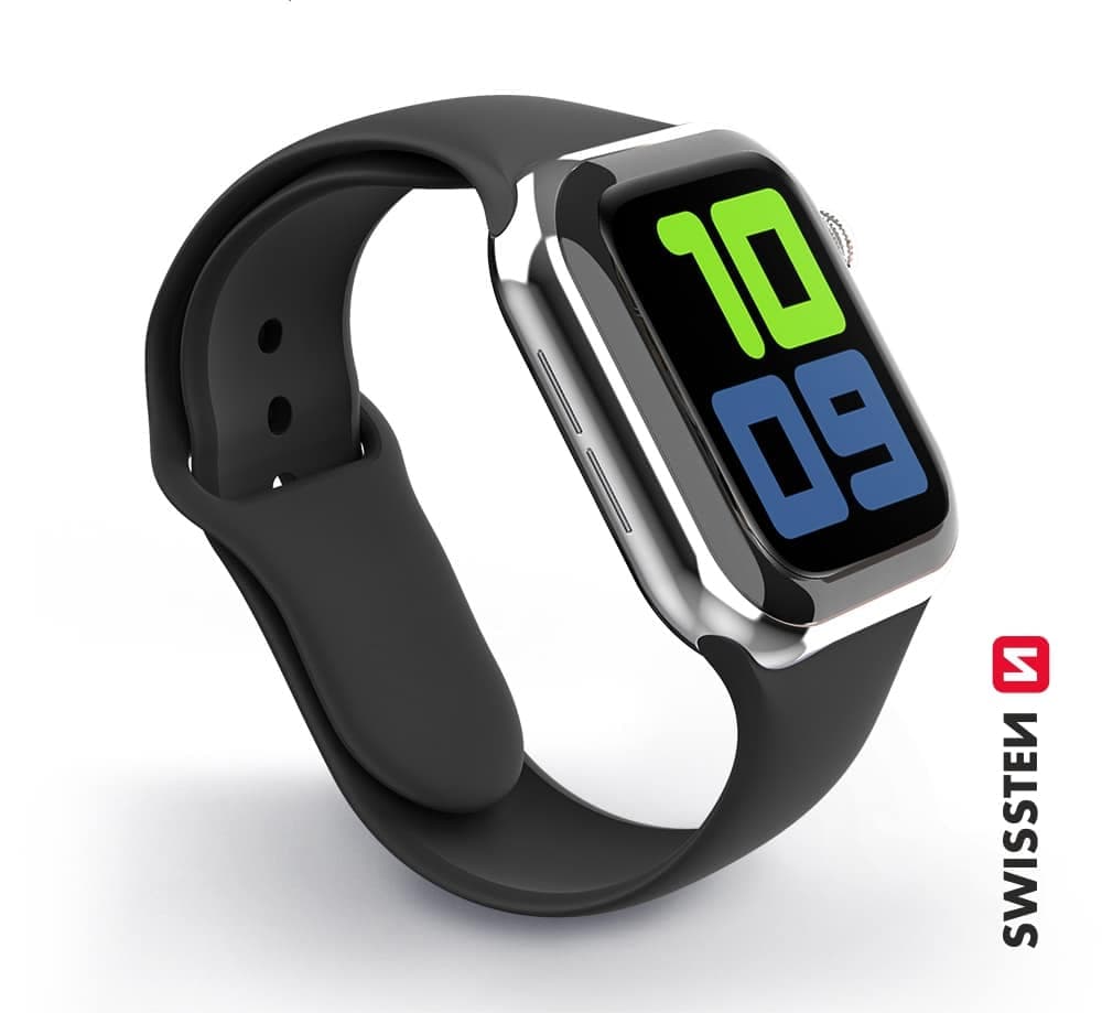 Swissten – Silicone Band for Apple Watch 38-40mm (black)