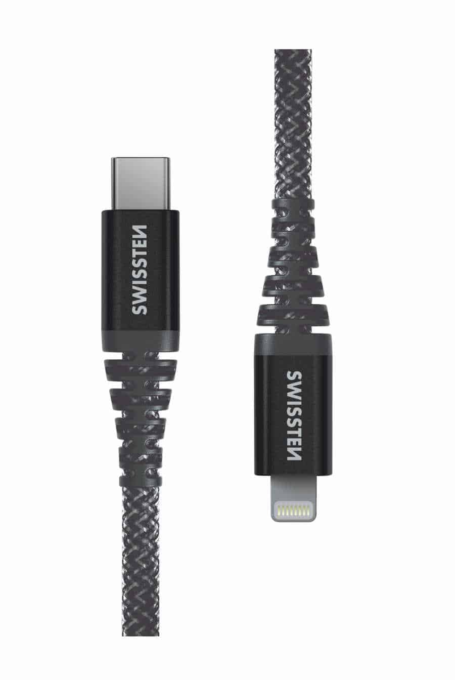 Swissten – Cabo Kevlar USB-C – Lightning 1.5m (antracite)