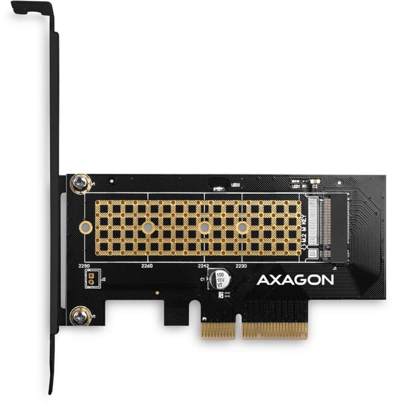 Adaptador PCIe-3.0-x4 AXAGON PCEM2-N, 1x M.2/NVMe/SSD com dissipador passivo