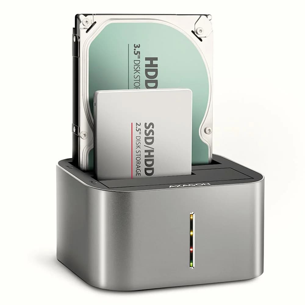 AXAGON CLONE DUO HDD Dock Station ASMedia USB3.2 Gen1 2x SATA 6G