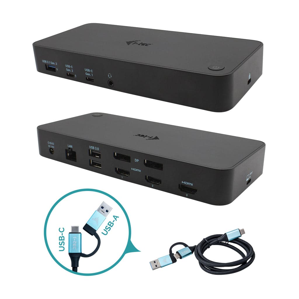 I-tec USB 3.0 / USB-C / Thunderbolt, 3x 4K Docking Station + Power Delivery 100W