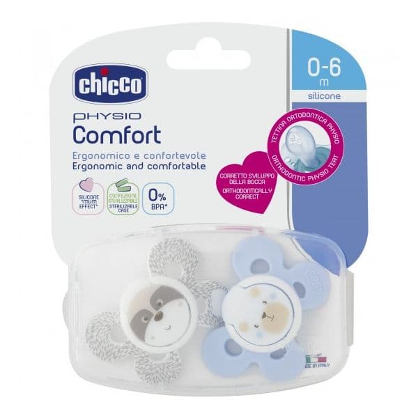 Chicco Chupeta Silicone Physio Comfort Boy 0-6M 2x