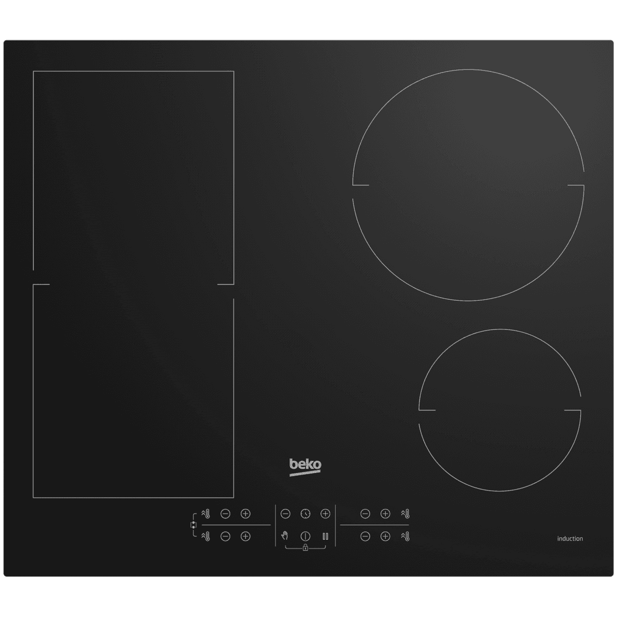 Placa de Indução Beko HII64200FMT | 4 Zonas, 60cm, Preto
