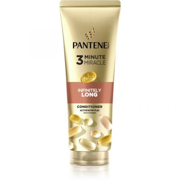 Pantene 3 Minute Miracle Infinitely Long Condicionador Reparador para Cabelos Fracos e Danificados 220 ml